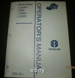 NEW HOLLAND L865, LX865 & LX885 Skid-Steer Loaders Operator's Manual Original