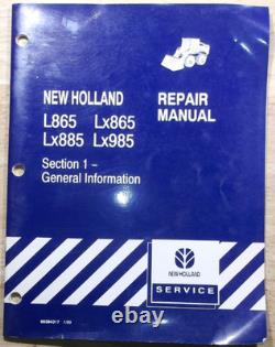 NEW HOLLAND L865 Lx865 Lx885 Lx985 SKID STEER SERVICE REPAIR WORKSHOP MANUAL