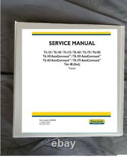 NEW HOLLAND T6.125 T6.14 T6.155 T6.165 T6.175 T6.180 SERVICE MANUAL printed free
