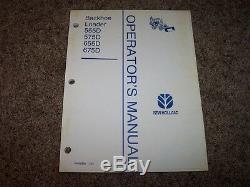 NH New Holland 555D 575D 655D 675D Backhoe Loader Owner Owner's Operator Manual