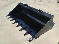 New 72heavy Duty Skid Steer Dirt Bucket With Teeth/bobcat/tractor