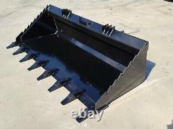 New 72heavy Duty Skid Steer Dirt Bucket With Teeth/bobcat/tractor