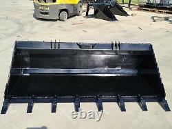 New 72heavy Duty Skid Steer Dirt Bucket With Teeth/bobcat/tractor