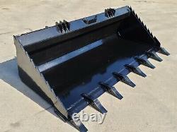 New 72heavy Duty Skid Steer Dirt Bucket With Teeth/bobcat/tractor