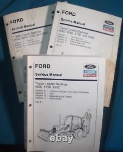 New Holland 455c 555c 655c Backhoe Loader Service Shop Repair Manual Book