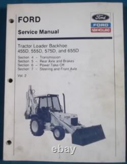 New Holland 455c 555c 655c Backhoe Loader Service Shop Repair Manual Book