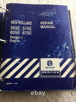 New Holland 555E, 575E, 655E, 675E Loader Backhoe Service Manual Set (Original)