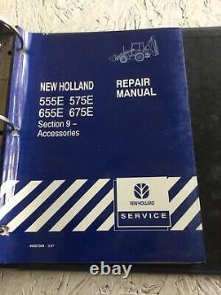 New Holland 555E, 575E, 655E, 675E Loader Backhoe Service Manual Set (Original)