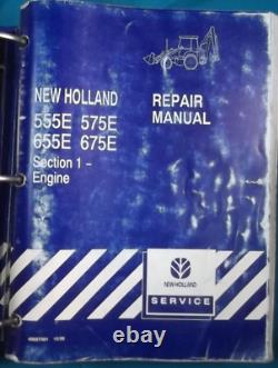 New Holland 555e 575e 655e 675e Backhoe Loader Service Repair Manual Book