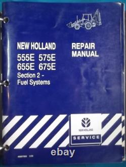 New Holland 555e 575e 655e 675e Backhoe Loader Service Repair Manual Book