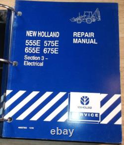 New Holland 555e 575e 655e 675e Backhoe Loader Service Repair Manual Book