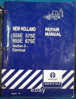 New Holland 555e 575e 655e 675e Backhoe Loader Service Repair Manual Book