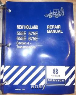 New Holland 555e 575e 655e 675e Backhoe Loader Service Repair Manual Book