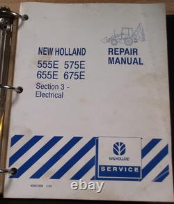 New Holland 555e 575e 655e 675e Backhoe Loader Service Repair Manual Book