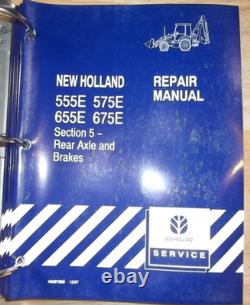 New Holland 555e 575e 655e 675e Backhoe Loader Service Repair Manual Book