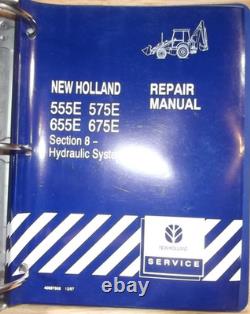 New Holland 555e 575e 655e 675e Backhoe Loader Service Repair Manual Book