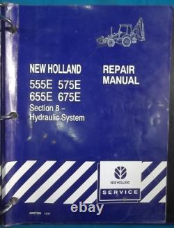 New Holland 555e 575e 655e 675e Backhoe Loader Service Repair Manual Book