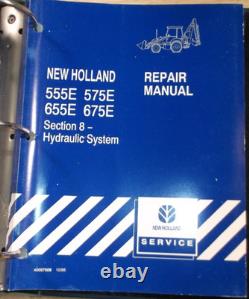 New Holland 555e 575e 655e 675e Backhoe Loader Service Repair Manual Book