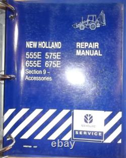New Holland 555e 575e 655e 675e Backhoe Loader Service Repair Manual Book