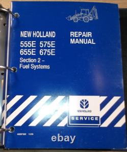 New Holland 555e 575e 655e 675e Backhoe Loader Service Repair Manual Book
