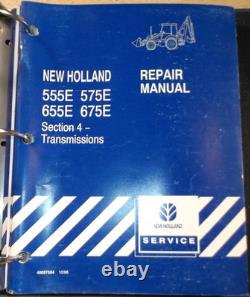 New Holland 555e 575e 655e 675e Backhoe Loader Service Repair Manual Book