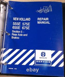 New Holland 555e 575e 655e 675e Backhoe Loader Service Repair Manual Book
