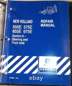 New Holland 555e 575e 655e 675e Backhoe Loader Service Repair Manual Book