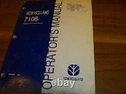 New Holland 7106 Tractor Loader Owner Operator Manual 86597080