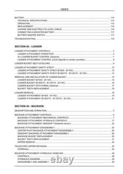 New Holland B100C, B100CLR, B100CTC, B110C, B110CTC, B115C Backhoe Service Manual