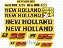 New Holland B95 Backhoe Loader Decals / Stickers Compatible Complete Set / Kit