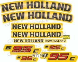 New Holland B95C Backhoe Loader Decals / Stickers Compatible Complete Set / Kit
