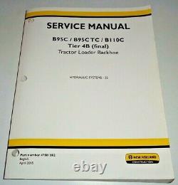 New Holland B95C /TC B110C Tier 4B Backhoe HYDRAULICS Service Manual ORIGINAL