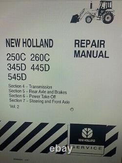 New Holland Ford 250c 260c 345d 445d 545d Tractor Loader Complete Service Manual