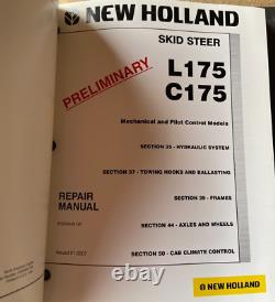 New Holland L175 C175 Skid Steer Preliminary Repair Service Manual Binder