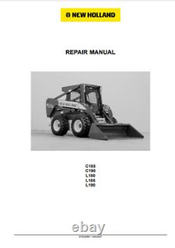 New Holland L180 L185 L190 Skid Steer Loader Repair Service Manual 87630288 PDF