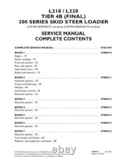 New Holland L218, L220 Tier 4B Skid Steer Loader Service Manual Repair Shop Book