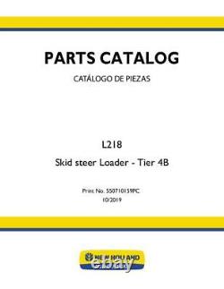 New Holland L218 Skid Steer Loader Tier 4b Parts Catalog