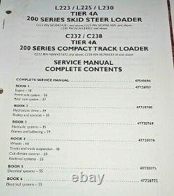 New Holland L223 L225 L230 C232 C238 Tier 4A Skid Loader Service Manual NOS! OEM