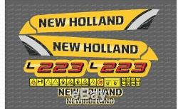 New Holland L223 Skid Steer Loader Decals / Adhesives / Stickers Complete Set