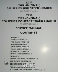 New Holland L230 Tier 4B & C238 Tier 4B Skid Loader Service Manual 6/15 Original