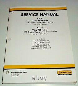 New Holland L234 C238 T4 Skid&Track Loader HYDROSTATIC&BRAKES Service Manual OEM