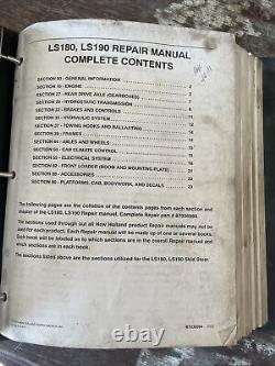 New Holland LS180 LS190 Skid Steer Loader Service Repair Shop Manual NH OEM book
