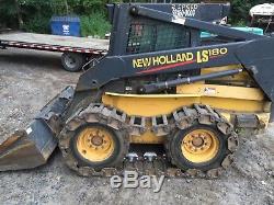 New Holland LS180 Skid steer loader with backhoe attachment