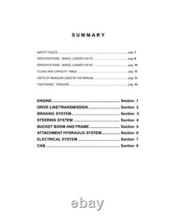 New Holland LW170, LW190 Wheel Loader Service Manual Repair Shop Book