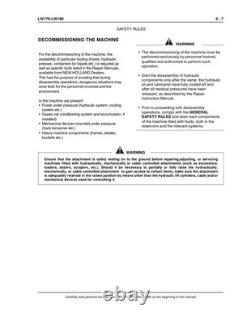 New Holland LW170, LW190 Wheel Loader Service Manual Repair Shop Book