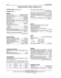 New Holland LW170, LW190 Wheel Loader Service Manual Repair Shop Book
