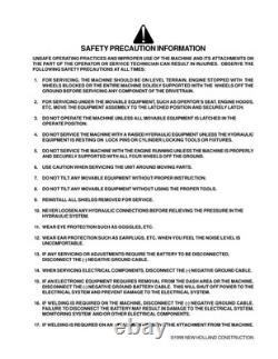 New Holland LW270 Wheel Loader Service Manual Repair Shop Book