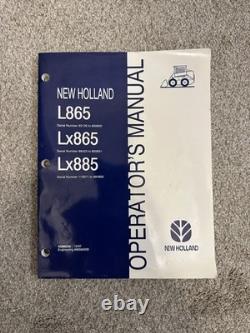 New Holland OEM Operators Manual for L865, LX865, LX885, Original 1998 Skidsteer