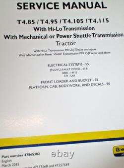 New Holland T4.85 T4.95 T4.105 T4.115 Tractor ELECTRICAL & LOADER Service Manual