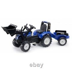 New Holland T8 Pedal Tractor with Front Loader & Trailer